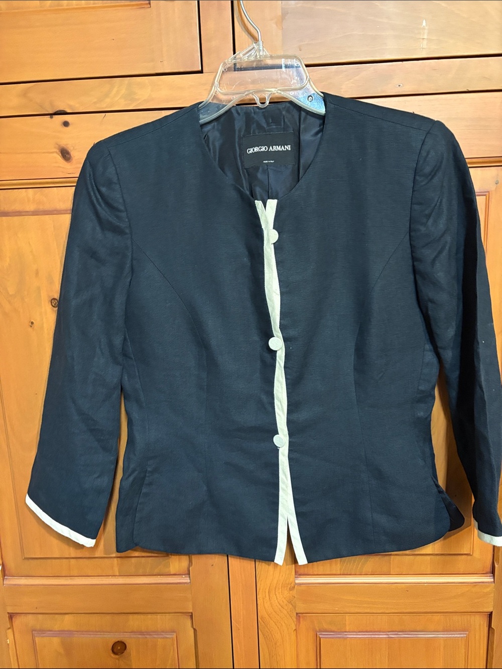 Giorgio Armani Navy Jacket with White Trim